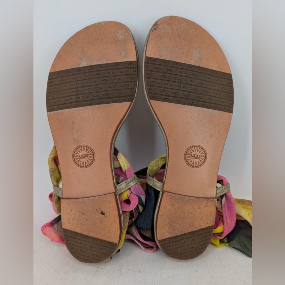 🛑 1 hour sale. UGG, size 7, Khloe Sandals - Pink and Yellow, worn twice - Picture 5 of 8